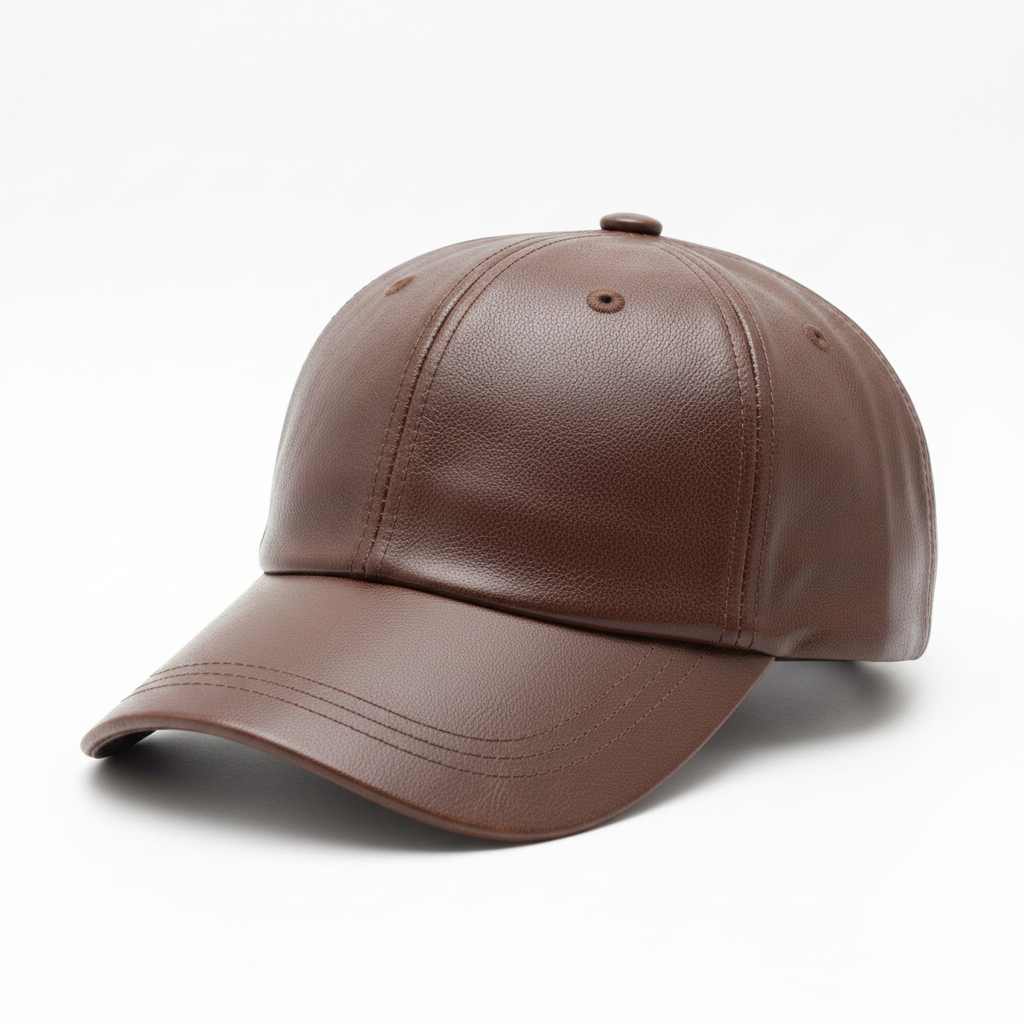Brown Leather Cap